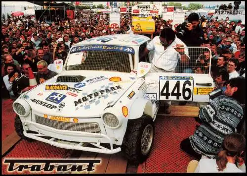 Ansichtskarte Zwickau Trabant Rallye/ Rennwagen Siegerehrung 7. ITT 2000