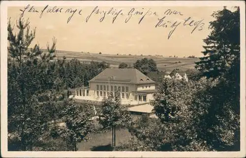 Ansichtskarte Bad Brambach Kongreßhalle 1940  gel. Feldpost WK2