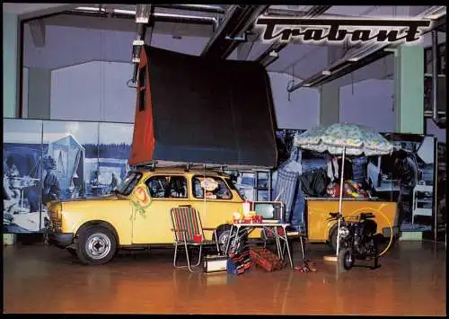 Ansichtskarte Zwickau DDR-Campingszene Trabant-Ausstellung Audi-Halle 2000