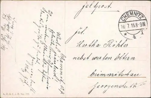 Kinder Scherzkarte Brot wird nicht mehr ohne Brotmarken verabreicht. 1915