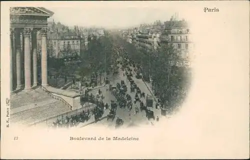 CPA Paris Boulevard de la Madeleine 1911