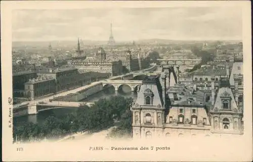 CPA Paris Panorama des 7 ponts Eiffelturm 1911