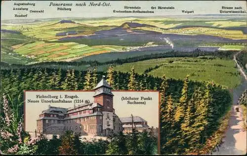 Oberwiesenthal 2 Bild: Blick vom Fichtelberg und Unterkunfthaus 1921