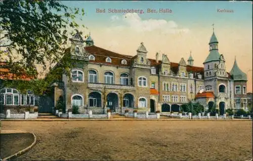 Ansichtskarte Bad Schmiedeberg Partie am Kurhaus 1915