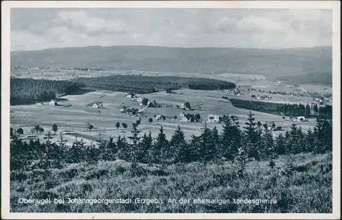 Ansichtskarte Oberjugel-Johanngeorgenstadt Blick ins Tal 1932