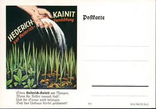 Ansichtskarte  Reklame & Werbung HEDERICH KAINIT Landwirtschaft 1922