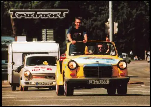 Ansichtskarte Zwickau Trabi-Live-Parade, Cabrio Wohnwagen 2001