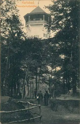 Postcard Karlsbad Karlovy Vary Freundschaftshöhe 1916