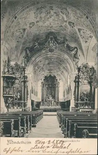 Ansichtskarte Mindelheim Jesuitenkirche - Altar 1906