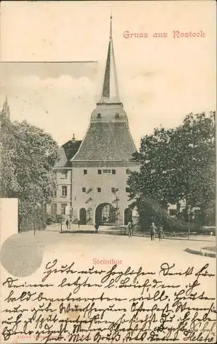 Ansichtskarte Rostock Partie am Steintor 1901