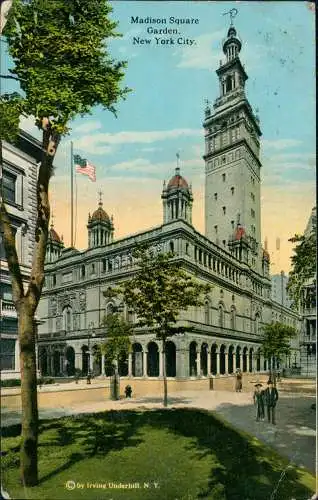 Postcard New York City MADISON SQUARE GARDEN 1923  USA