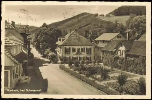 Ansichtskarte Nordrach Ortsansicht, Strassen Partie am Kurhaus 1989/1950