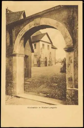 Ansichtskarte Niederlungwitz-Glauchau Kirchentor in Nieder-Lungwitz 1910