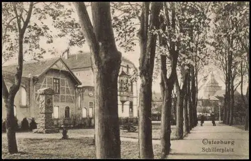 Ansichtskarte Osterburg (Altmark) Ortsansicht, Partie am Schillerplatz 1913