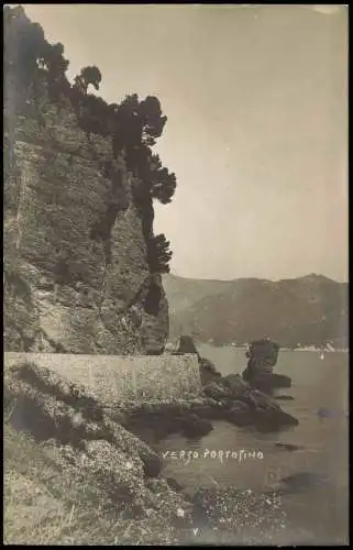 Cartoline Portofino Umlandansicht, Felsen Partie (Echtfoto-AK) 1920