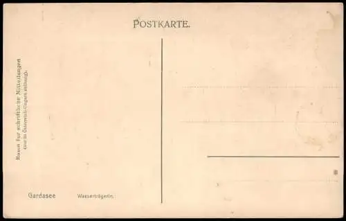 Cartoline Riva del Garda Lago di Garda Gardasee Wasserträgerin 1910