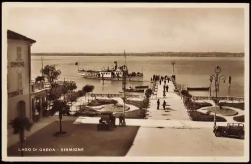 Sirmione Anlegestelle für kleine See-Dampfer LAGO DI GARDA Gardasee 1920