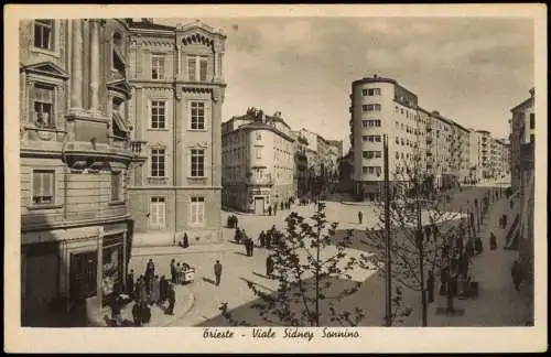 Cartoline Triest Trieste Viale Sidney Sannino Straßen-Ansicht 1936