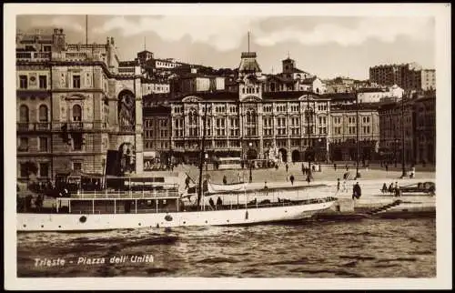 Triest Trieste Piazza dell' Unità, Schiff Schiffs-Anlegestelle 1930