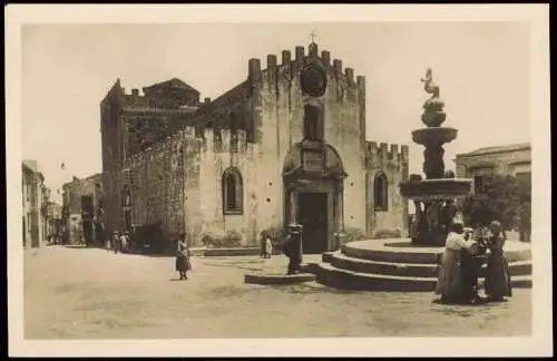 Cartoline Taormina TAORMINA Cattedrale e Fontana Sizilien  Sicilia 1930