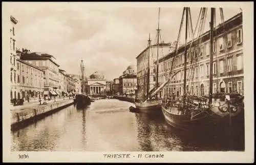 Cartoline Triest Trieste Kanal mit Schiffen, Canale Sizilien  Sicilia 1910