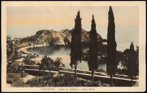 Cartoline Taormina   Capo S. Andrea e Isola Bella Sizilien  Sicilia 1920