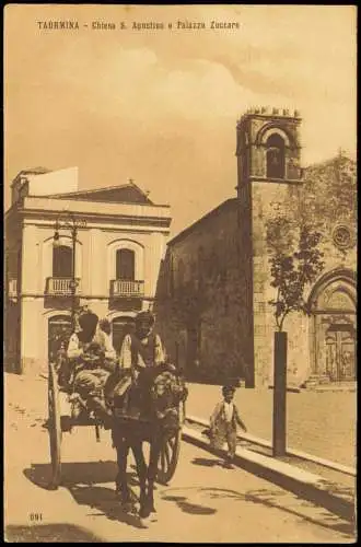 Taormina Kirche Chiesa S. Agostino e Palazzo Zuccaro Sizilien  Sicilia 1910