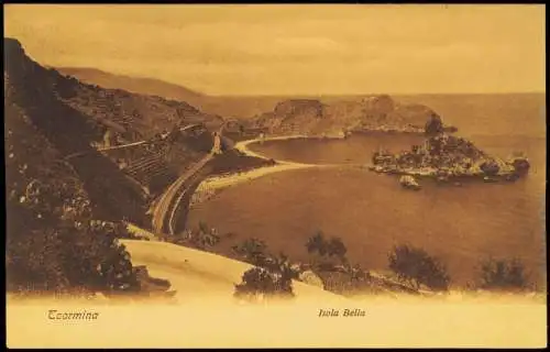 Cartoline Taormina Panorama-Ansicht Isola Bella Sizilien  Sicilia 1910