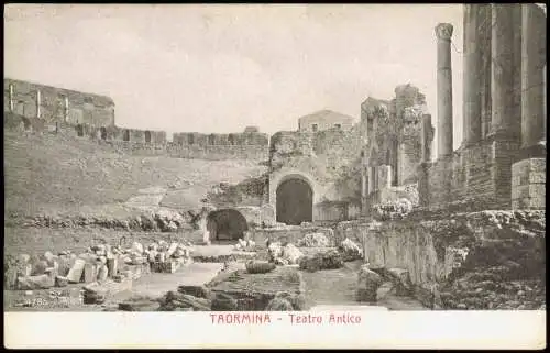 Taormina Teatro Antico Ruinen des antikes Theater Sizilien  Sicilia 1910