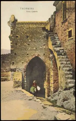 Cartoline Taormina Porta Catania 1910