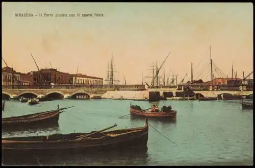 Syrakus  Siracusa (Sarausa) II Porto piccolo   Hafen 1912  Sizilien Sicilia