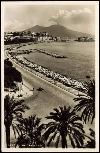 Cartoline Neapel Napoli Via Caracciolo, Panorama Vesuvio Vesuv Vulkan 1940