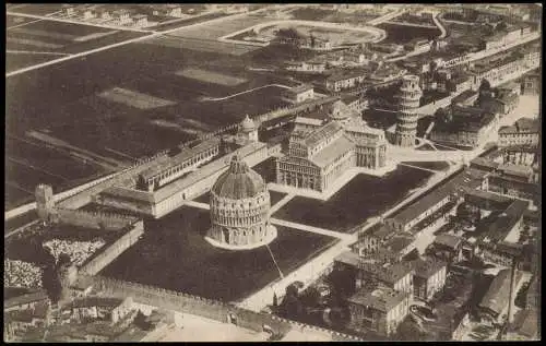 Cartoline Pisa Luftbild, Piazza del Duomo (veduta da un velivolo) 1930