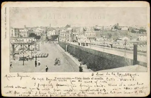 Postales Tarragona Panorama-Ansicht Vista desde el muelle 1903