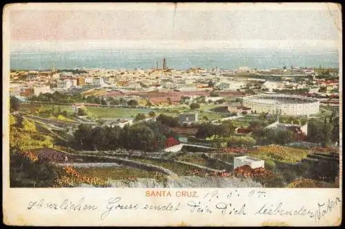 Santa Cruz de Tenerife Ortsansicht, Blick zur Arena Canaris Kanaren 1904