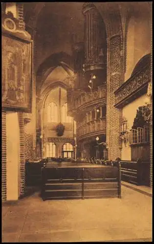 Lüneburg St. Johanniskirche Querblick gegen die Orgel von Norden nach Süden 1910