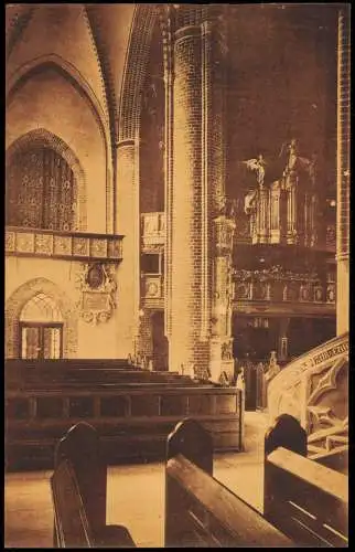 Lüneburg St. Johanniskirche   südl. Seitenschiff auf Barbarachor und Orgel 1910