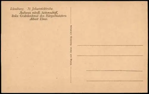 Lüneburg St. Johanniskirche nördl Seitenschiff Bürgermeisters Albert Elver 1910