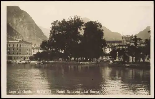 Cartoline Riva del Garda Lago di Garda Hotel Bellevue La Rocca 1923