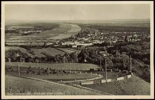 Ansichtskarte Wien Neue Höhenstraße Blick auf die Stadt 1938