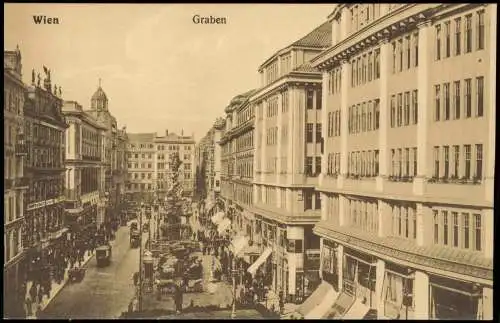 Ansichtskarte Wien Graben Geschäftsstrasse 1910