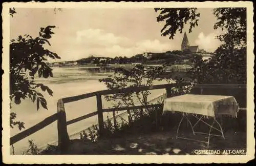 Ansichtskarte Garz Altgarz Tisch - Blick auf die Stadt 1937