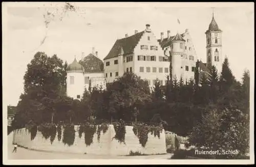 Ansichtskarte Aulendorf Partie am Schloß 1929