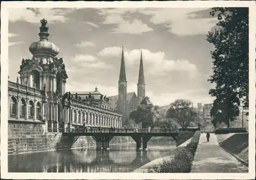 Ansichtskarte Innere Altstadt-Dresden Sophienkirche Zwinger - Fotokarte 1934