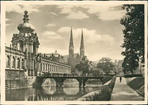 Innere Altstadt-Dresden Weg Dresdner Zwinger Sophienkirche - Fotokarte 1932