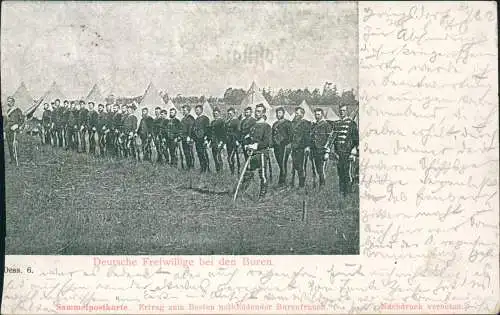 Südafrika Deutsche Freiwillige bei den Buren. Soldaten Militaria 1901