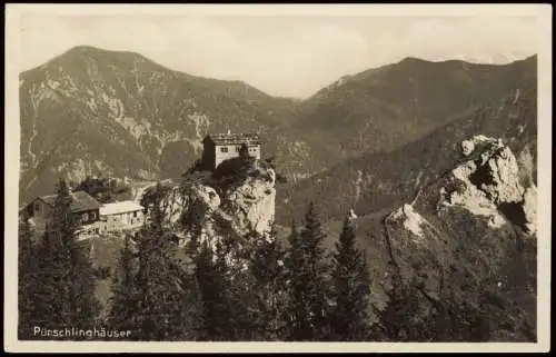 Ansichtskarte Unterammergau Pürschlinghäuser 1928  Bayern Alpen