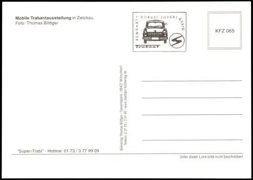 Ansichtskarte Zwickau Trabant / Trabi Auto Mobile Trabantausstellung 2001