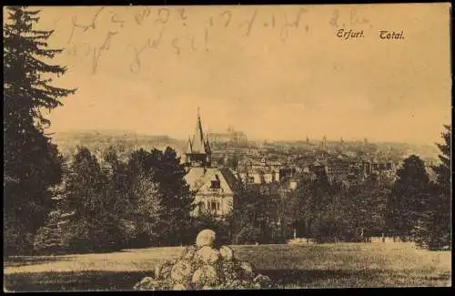 Ansichtskarte Erfurt Stadtpartie Totale 1920