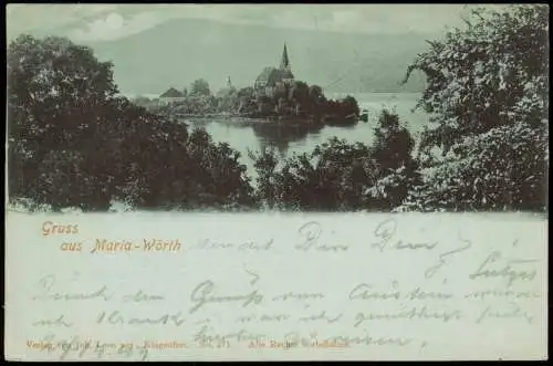 Ansichtskarte Maria Wörth Otok Mondscheinlitho - Stadt 1899